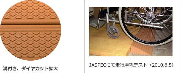 溝付き、ダイヤカット拡大　JASPECにて走行摩耗テスト（2010.8.5）